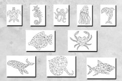 Sea Animals Stained Glass Printable Cards Product Image 3