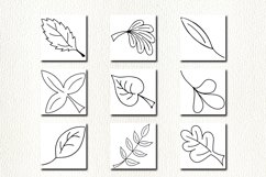 Leaf Doodle Black and White Clipart PNG Product Image 4