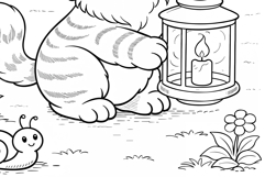 Cute Cartoon Cat Coloring Page and Coloring Book for Kids Product Image 6