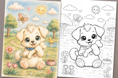Cute Cartoon Dog Coloring Page and Coloring Book for Kids Product Image 1
