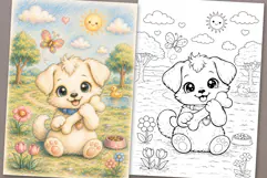 Cute Cartoon Dog Coloring Page and Coloring Book for Kids Product Image 1