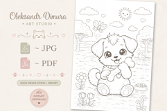 Cute Cartoon Dog Coloring Page and Coloring Book for Kids Product Image 3