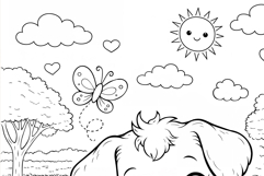 Cute Cartoon Dog Coloring Page and Coloring Book for Kids Product Image 4