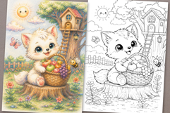 Cute Cartoon Fox Coloring Page and Coloring Book for Kids Product Image 1