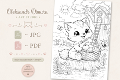 Cute Cartoon Fox Coloring Page and Coloring Book for Kids Product Image 2