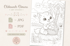 Cute Cartoon Fox Coloring Page and Coloring Book for Kids Product Image 3