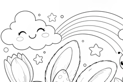 Cute Cartoon Bunny Coloring Page and Coloring Book for Kids Product Image 4