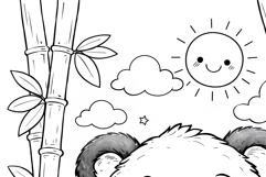 Cute Cartoon Panda Coloring Page and Coloring Book for Kids Product Image 4