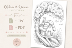 Cute Fairy House Coloring Page and Coloring Book for Adults Product Image 2