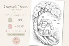 Cute Fairy House Coloring Page and Coloring Book for Adults Product Image 2