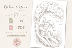 Cute Fairy House Coloring Page and Coloring Book for Adults Product Image 3