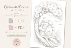 Cute Fairy House Coloring Page and Coloring Book for Adults Product Image 3