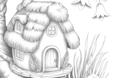 Cute Fairy House Coloring Page and Coloring Book for Adults Product Image 5