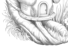 Cute Fairy House Coloring Page and Coloring Book for Adults Product Image 6