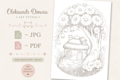 Cute Fairy House Coloring Page and Coloring Book for Kids Product Image 3