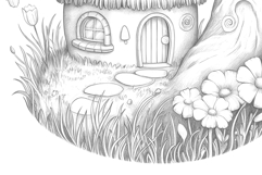 Cute Fairy House Coloring Page and Coloring Book for Kids Product Image 6