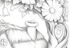 Cute Gnome House Coloring Page and Coloring Book for Kids Product Image 5