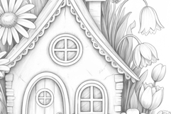 Cute Gnome House Coloring Page and Coloring Book for Adults Product Image 4