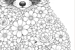 Raccoon coloring page for adults. Adult coloring book Product Image 5