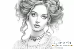 Beautiful Girl coloring page for adults. Adult coloring page Product Image 1