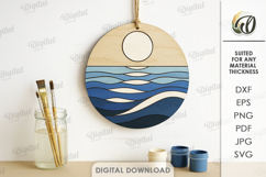 Boho Coloring Wall Sign Laser Cut. Sea SVG Product Image 1