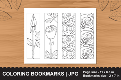 Printable Rose Coloring Bookmarks Product Image 1