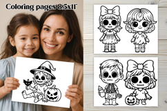 Halloween coloring page PNG, coloring book for kids Product Image 1