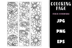 Floral Bookmark Coloring Page Product Image 1