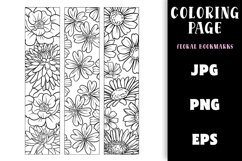 Floral Bookmark Coloring Page Product Image 1