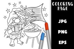 Gnome Coloring Page - July 4 Independence Day Product Image 1