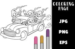 Gnome Coloring Page - Joy Ride Vintage Truck Product Image 1