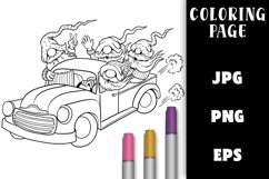 Gnome Coloring Page - Joy Ride Vintage Truck Product Image 1