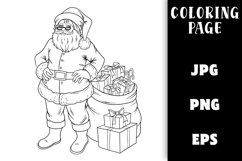 Christmas Coloring - Santa Claus and Santa Sack of Presents Product Image 1