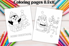 Chrismas coloring page PNG, coloring book for kids Product Image 3
