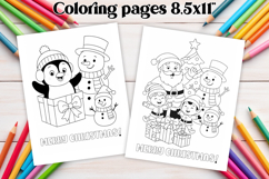 Chrismas coloring page PNG, coloring book for kids Product Image 1