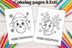 Chrismas coloring page PNG, coloring book for kids Product Image 1
