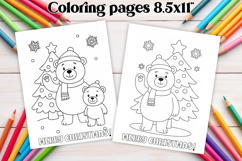 Chrismas coloring page PNG, coloring book for kids Product Image 1