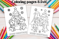 Chrismas coloring page PNG, coloring book for kids Product Image 1