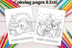 Chrismas coloring page PNG, coloring book for kids Product Image 1