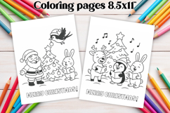 Chrismas coloring page PNG, coloring book for kids Product Image 1