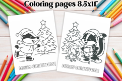 Chrismas coloring page PNG, coloring book for kids Product Image 1