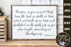 Colossians 2 Verse Christian Farmhouse Home Sign Svg Product Image 1