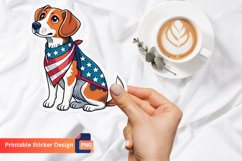 Colorful Patriotic Dog Sticker, Independence Day Dog Art Product Image 1