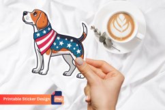 Colorful Patriotic Dog Sticker, Independence Day Dog Art Product Image 1