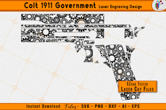 Colt 1911 engraving, Gear pattern laser, Firearm laser design, 1911 slide pattern, Laser engraving svg, EZCAD laser files, Gun pattern vector, CNC laser cut, Firearms engraving, Gear pattern svg