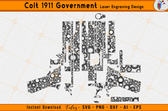 Colt 1911 engraving, Gear pattern laser, Firearm laser design, 1911 slide pattern, Laser engraving svg, EZCAD laser files, Gun pattern vector, CNC laser cut, Firearms engraving, Gear pattern svg