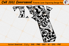 Colt 1911 Government Firearms Gun Scroll Engraving Design