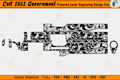 Colt 1911 Government Firearms Gun Scroll Engraving Design