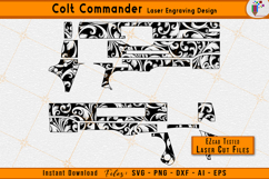 Colt Commander engraving, Scrollwork laser, Gun engraving svg, Firearms scroll design, EZCAD laser files, Ornamental scroll, CNC laser cut, Pistol engraving art, Firearms Laser engraving files, Firearms scroll pattern