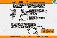 Colt 1911 scroll, Tisas 1911 engraving, Scrollwork laser, Firearms Laser engraving svg, Gun engraving laser files, EZCAD engraving, Ornamental scroll, CNC laser cut, 1911 scroll design, Laser cut files